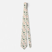 Modern Sage & Coral Polka Dot Pattern ネクタイ (正面)