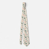 Modern Sage & Coral Polka Dot Pattern ネクタイ (裏面)