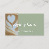Modern Sage Custom Photo Coffee House Customer ロイヤリティカード (正面)