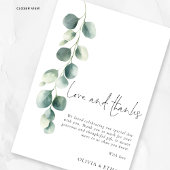 Modern Sage Eucalyptus Wedding Love Thank You カード