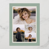 Modern Sage Graduation Rose Gold Foil Invitation 箔招待状 (裏面)