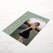 Modern Sage Graduation Rose Gold Foil Invitation 箔招待状 (回転した状態)