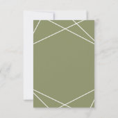 Modern Sage Green and White Geometric Wedding 出欠カード (裏面)