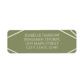Modern Sage Green and White Wedding Address Label ラベル (正面)