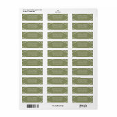 Modern Sage Green and White Wedding Address Label ラベル (フルシート)