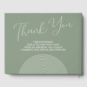 Modern Sage Green Baby Shower geometric ゲストブック (裏面)