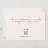 Modern Sage Green Blush Pink Arch Photo Grad Party 招待状 (裏面)