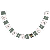 Modern Sage Green Blush Pink Graduation Photo バンティングフラッグ (全)