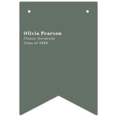 Modern Sage Green Blush Pink Graduation Photo バンティングフラッグ (第1の旗)