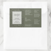 Modern Sage Green Boho Logo 4OZ Cosmetic Bottle 長方形シール (バッグ)