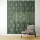 Modern Sage Green Boho Logo Step Repeat Event タペストリー (インサイチュ)