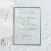 Modern Sage Green Border Wedding アクリル招待状