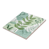 Modern Sage Green Botanical Leaf Pattern タイル (側面)
