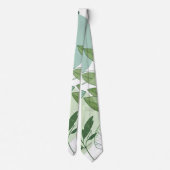 Modern Sage Green Botanical Leaf Pattern ネクタイ (裏面)