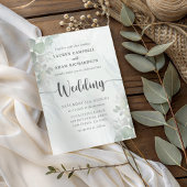 Modern Sage Green Eucalyptus Wedding Invitation 招待状