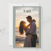 Modern Sage Green Gold Botanical Save the Date (裏面)