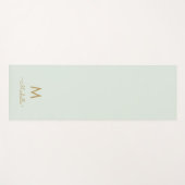 Modern Sage Green Gold Script Monogram ヨガマット (正面(横))