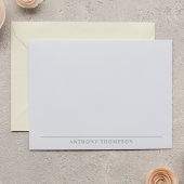 Modern Sage Green Line Stationery ノートカード