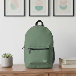 Modern Sage Green Minimalist Backpack - Classy  プリントバックパック