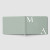 Modern Sage Green Minimalist Wedding ゲストブック (全面)