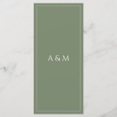 Modern sage green minimalist wedding メニュー (裏面)