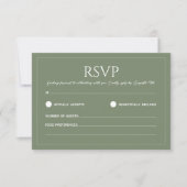 Modern sage green minimalist wedding 出欠カード (正面)