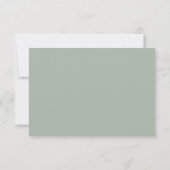 Modern Sage Green Minimalist Wedding  出欠カード (裏面)