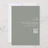 Modern Sage Green Monogram All in One Wedding 招待状 (裏面)