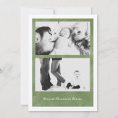 Modern Sage Green PEACE Photo シーズンカード (裏面)