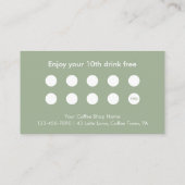 Modern Sage Green Photo Template Custom ロイヤリティカード (裏面)