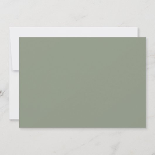 Modern Sage Green Photo Wedding Invitation 招待状 (裏面)