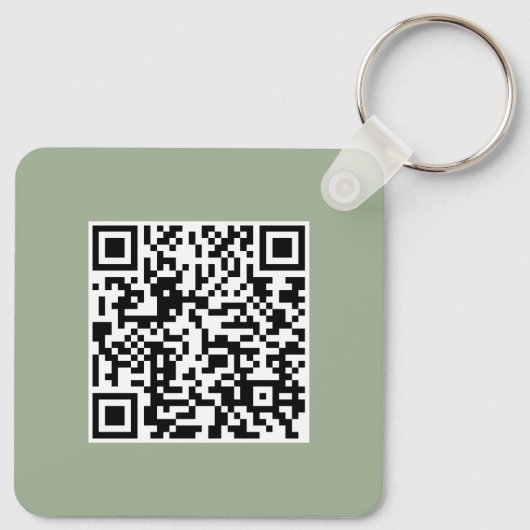 Modern Sage Green QR Code Business Promotional キーホルダー (裏面)