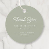 Modern Sage Green Religious Cross Script Baptism  フェイバータグ (裏面)