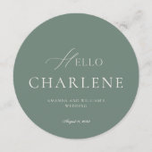 Modern Sage Green Round Wedding Menu メニュー (正面)