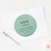 Modern Sage Green Rustic ラウンドシール (封筒)