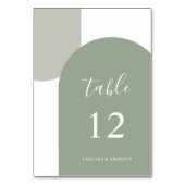 Modern Sage Green Rustic Boho Arch Table Number テーブルナンバー (正面)