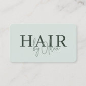 Modern Sage Green Salon Hairstylist QR Code 名刺 (正面)