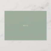 Modern Sage Green Simple QR Code Wedding 出欠カード (裏面)