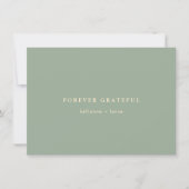 Modern Sage Green Simple Wedding サンキューカード (正面)