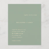 Modern Sage Green Simple Wedding Invitation チラシ (正面)