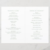 Modern Sage Green Simple Wedding Program (裏面)