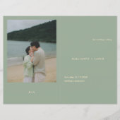 Modern Sage Green Simple Wedding Program (正面)