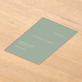 Modern Sage Green Simple Wedding Save the Date アクリル招待状 (レイダウン)