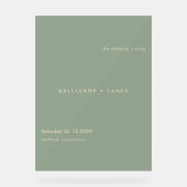 Modern Sage Green Simple Wedding Welcome Sign アクリルサイン (正面)