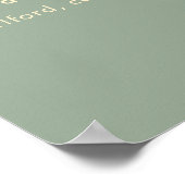 Modern Sage Green Simple Wedding Welcome Sign ポスター (角)