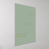Modern Sage Green Simple Wedding Welcome Sign 箔ポスター (レイダウン)