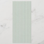 Modern Sage Green Stripes Wedding メニュー (裏面)