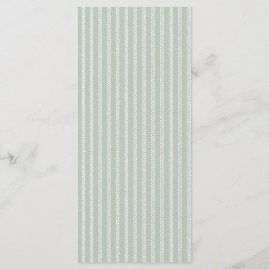 Modern Sage Green Stripes Wedding メニュー (裏面)