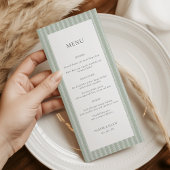 Modern Sage Green Stripes Wedding メニュー