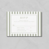 Modern Sage Green Stripes Wedding 出欠カード